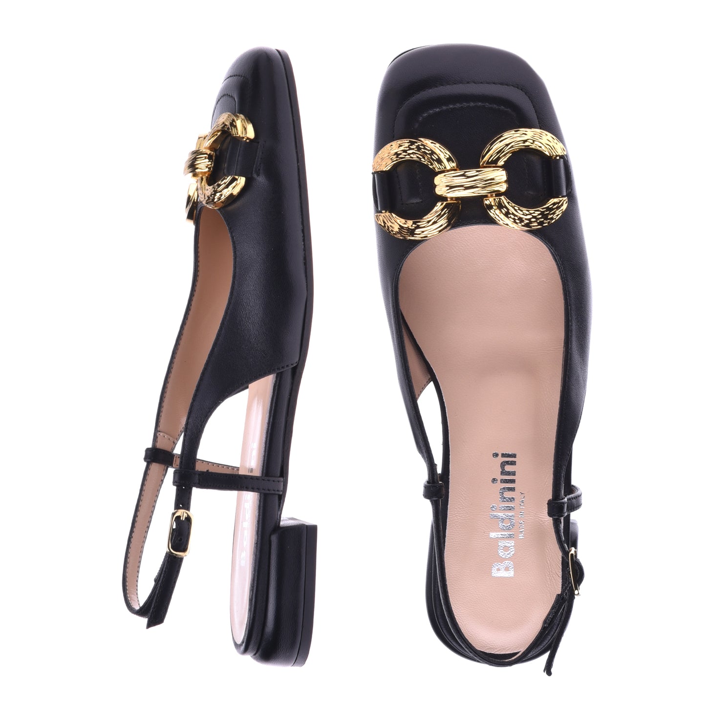 Ballerine slingback en nappa noir