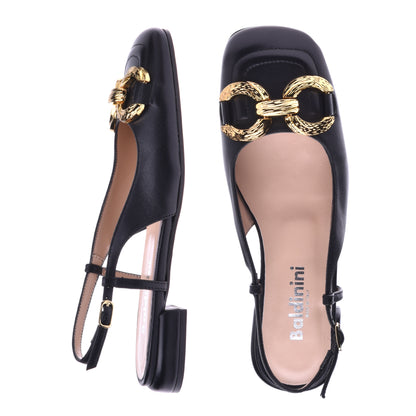 Ballerine slingback en nappa noir