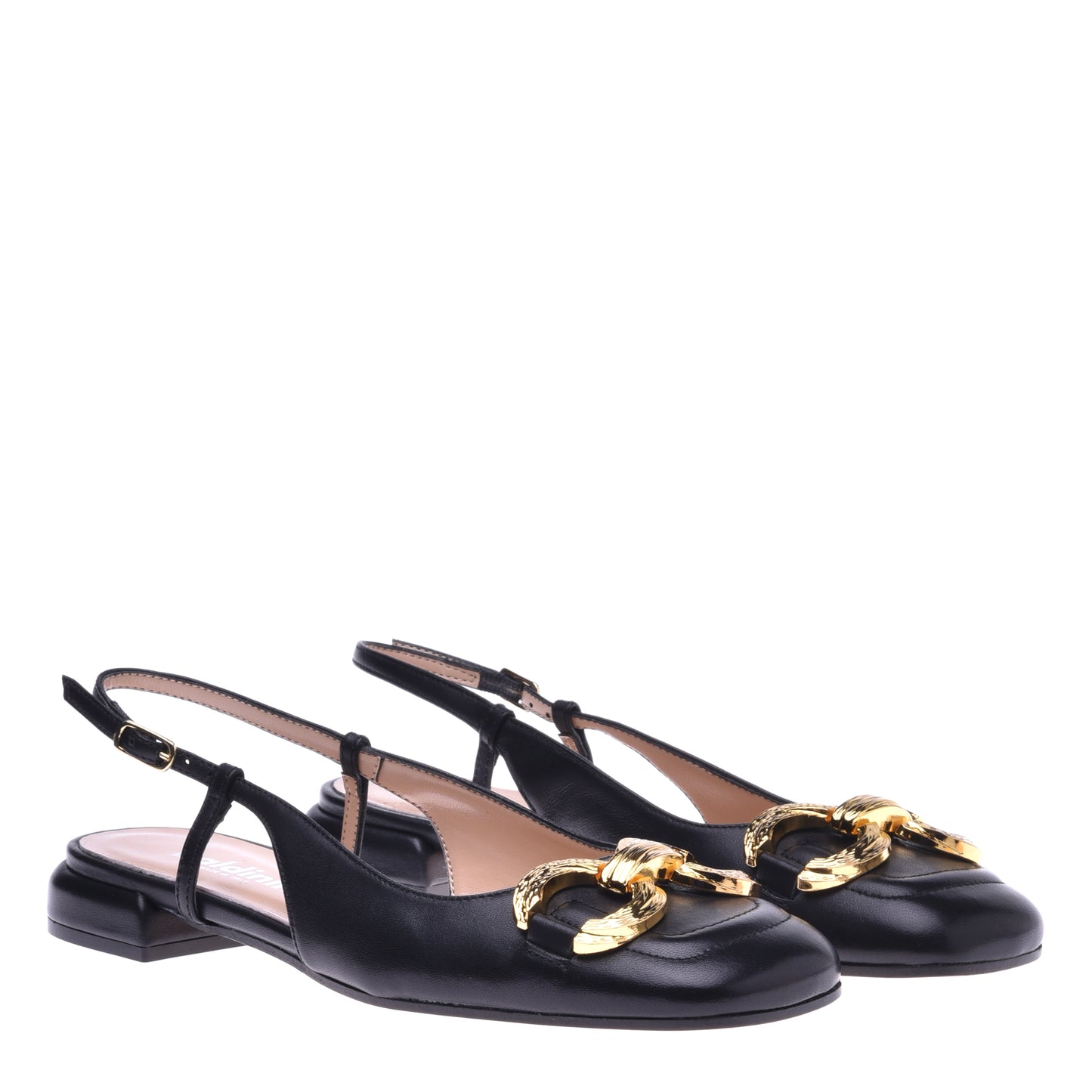 Ballerine slingback en nappa noir