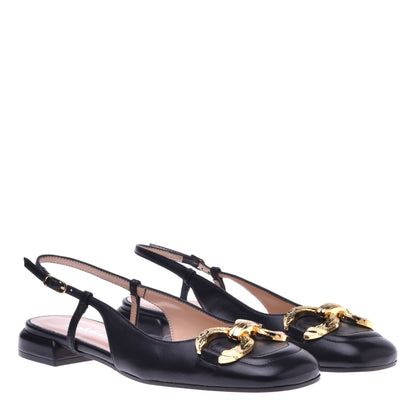 Ballerine slingback en nappa noir