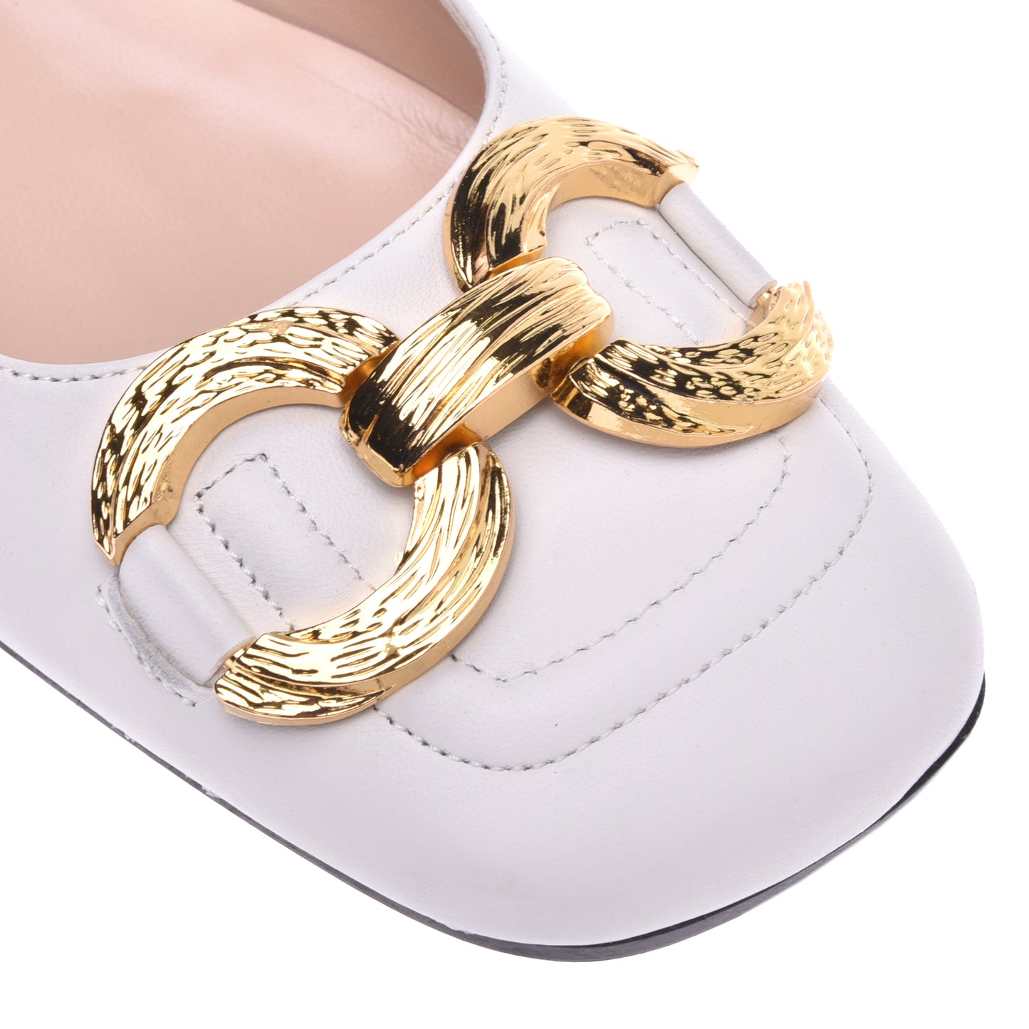 Ballerine slingback en cuir nappa blanc laiteux