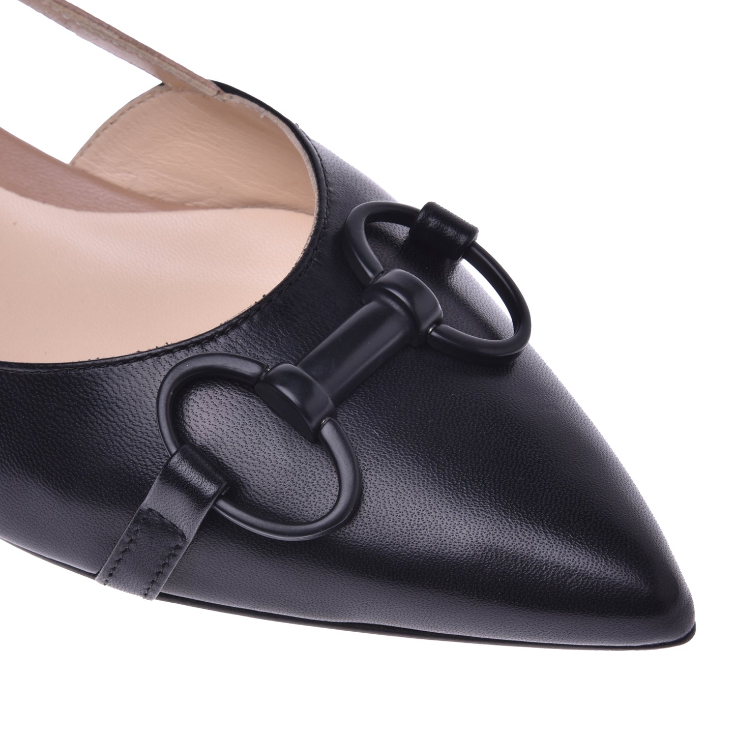 Ballerine slingback en nappa noir et nature