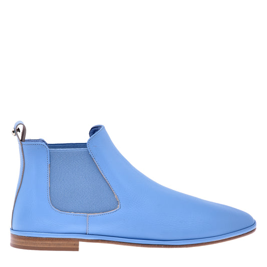 Bottine Beatles en cuir foulonné bleu ciel
