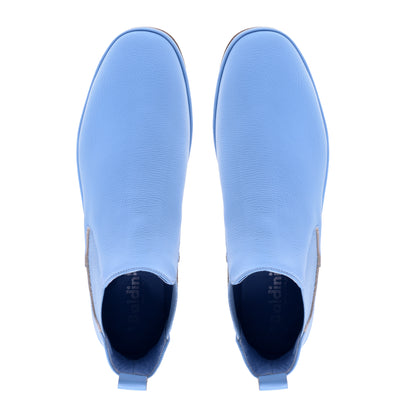 Bottine Beatles en cuir foulonné bleu ciel