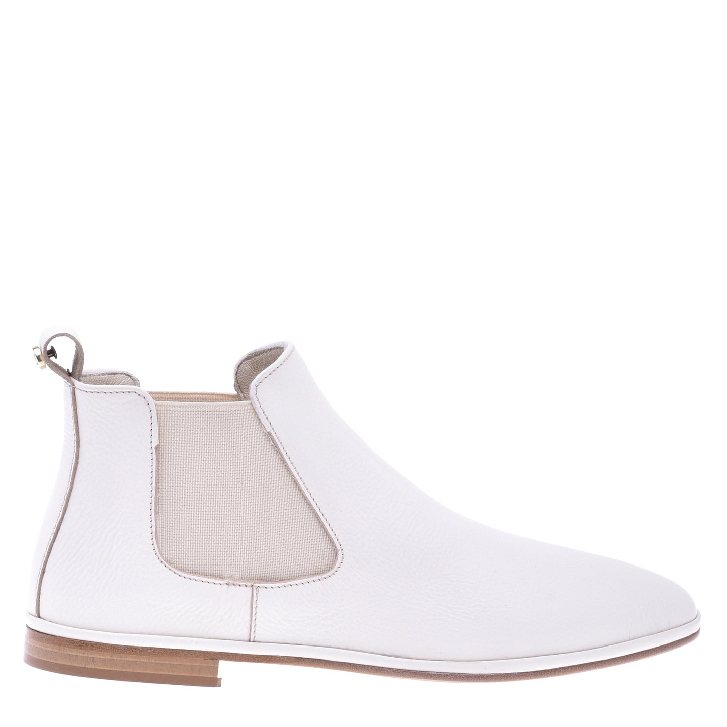 Bottine Beatles en cuir foulonné blanc laiteux