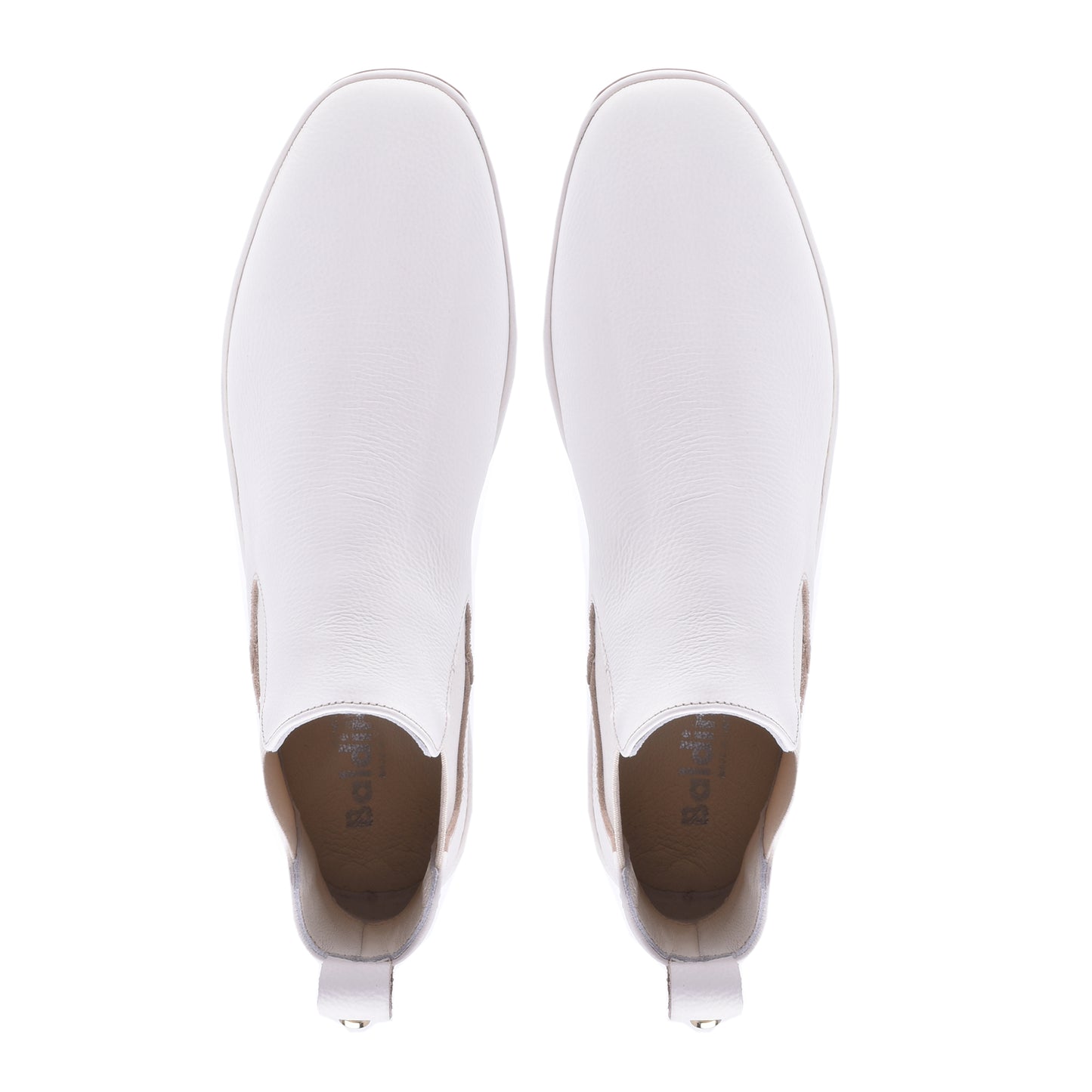 Bottine Beatles en cuir foulonné blanc laiteux