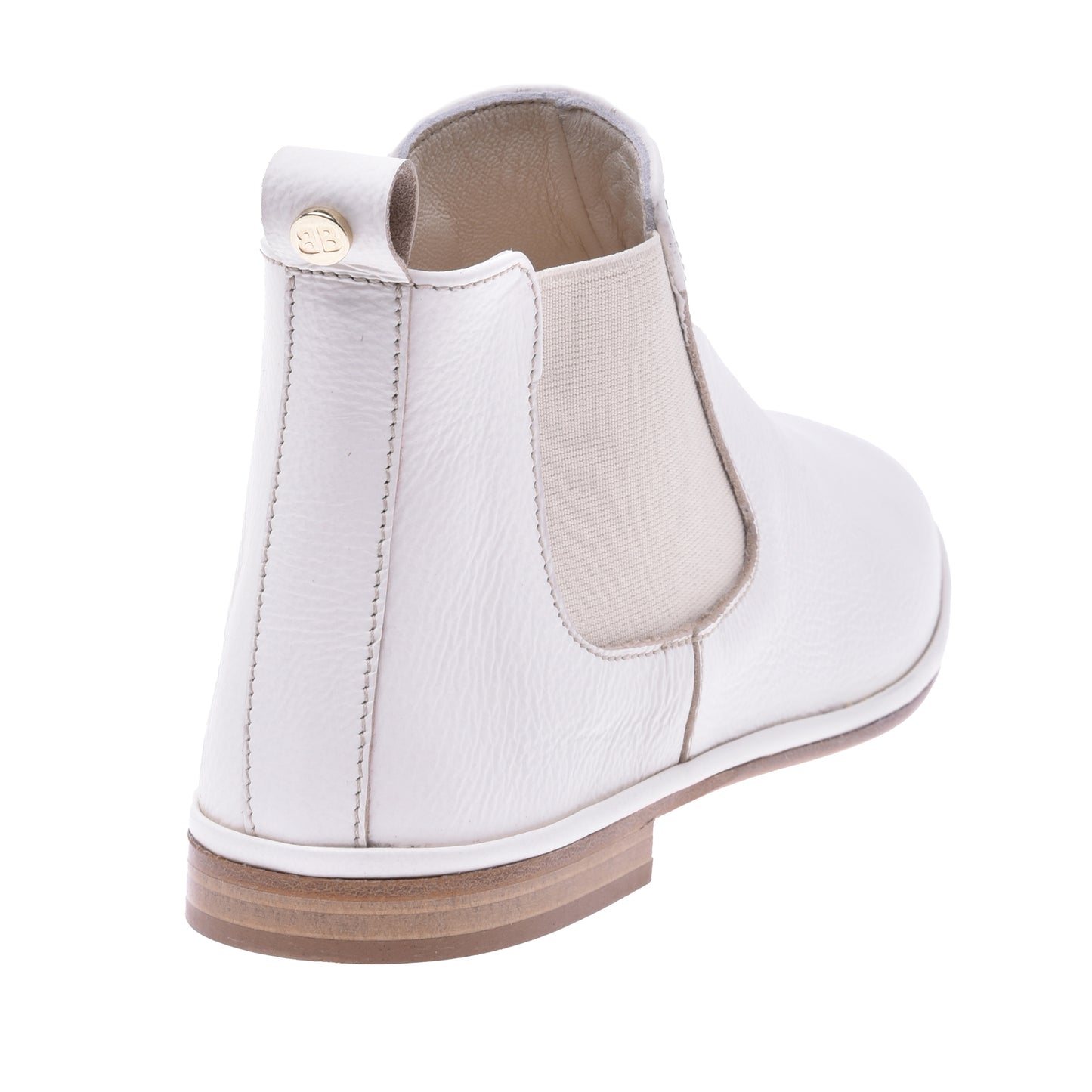 Bottine Beatles en cuir foulonné blanc laiteux