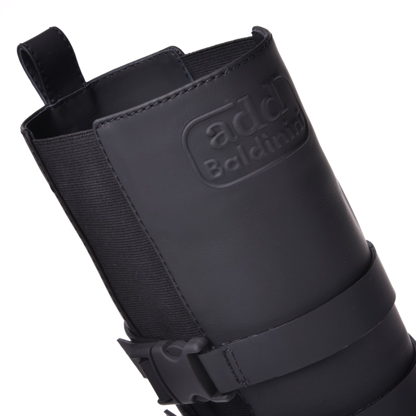 Bottes en cuir caoutchouté noir