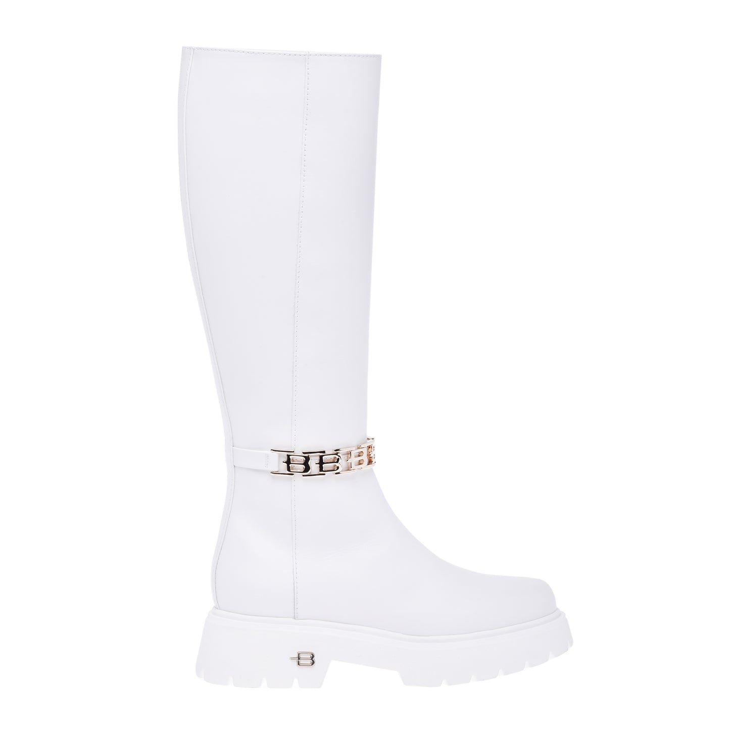 Bottes en cuir de veau blanc