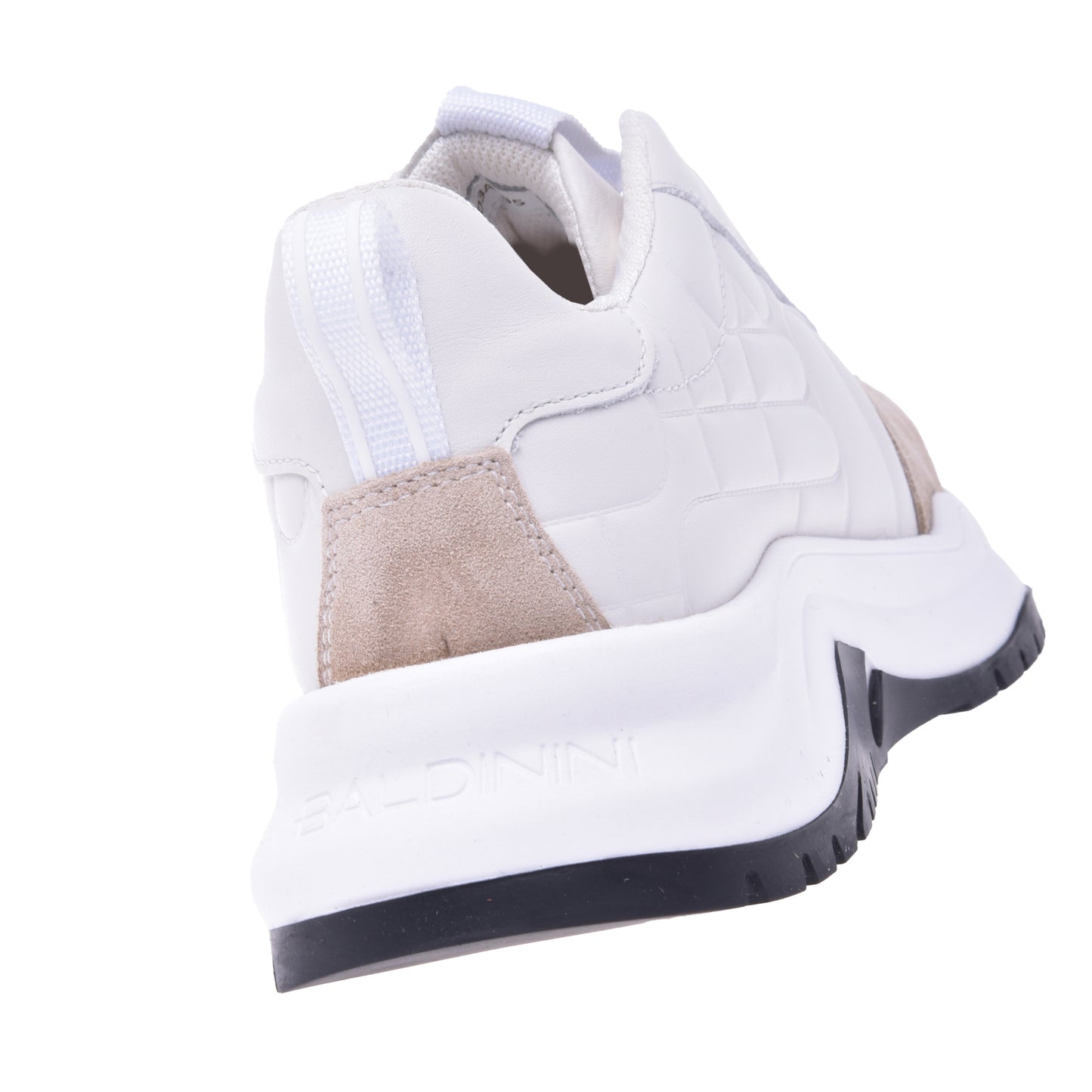 Baskets basses en cuir de veau blanc laiteux