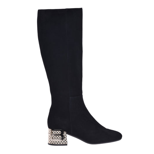 Bottes en cuir suédé noir