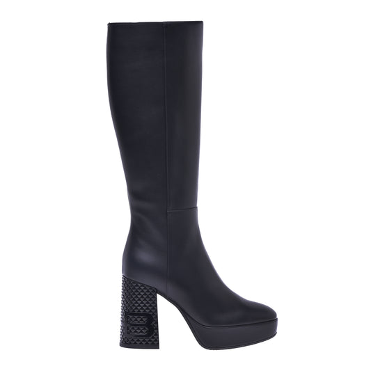 Bottes en cuir de veau noir