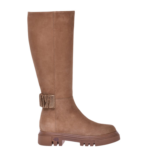 Bottes en daim brun