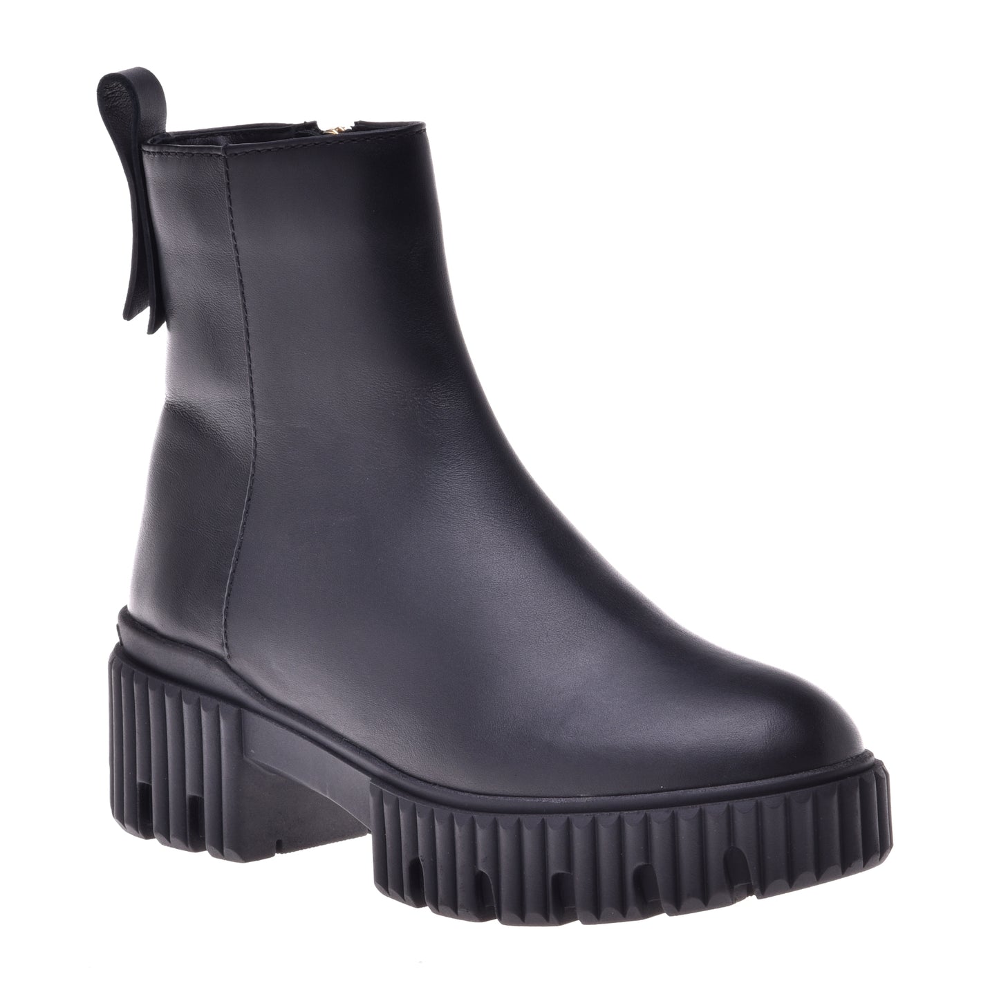 Black calfskin ankle boots