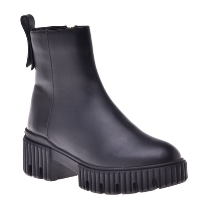 Black calfskin ankle boots