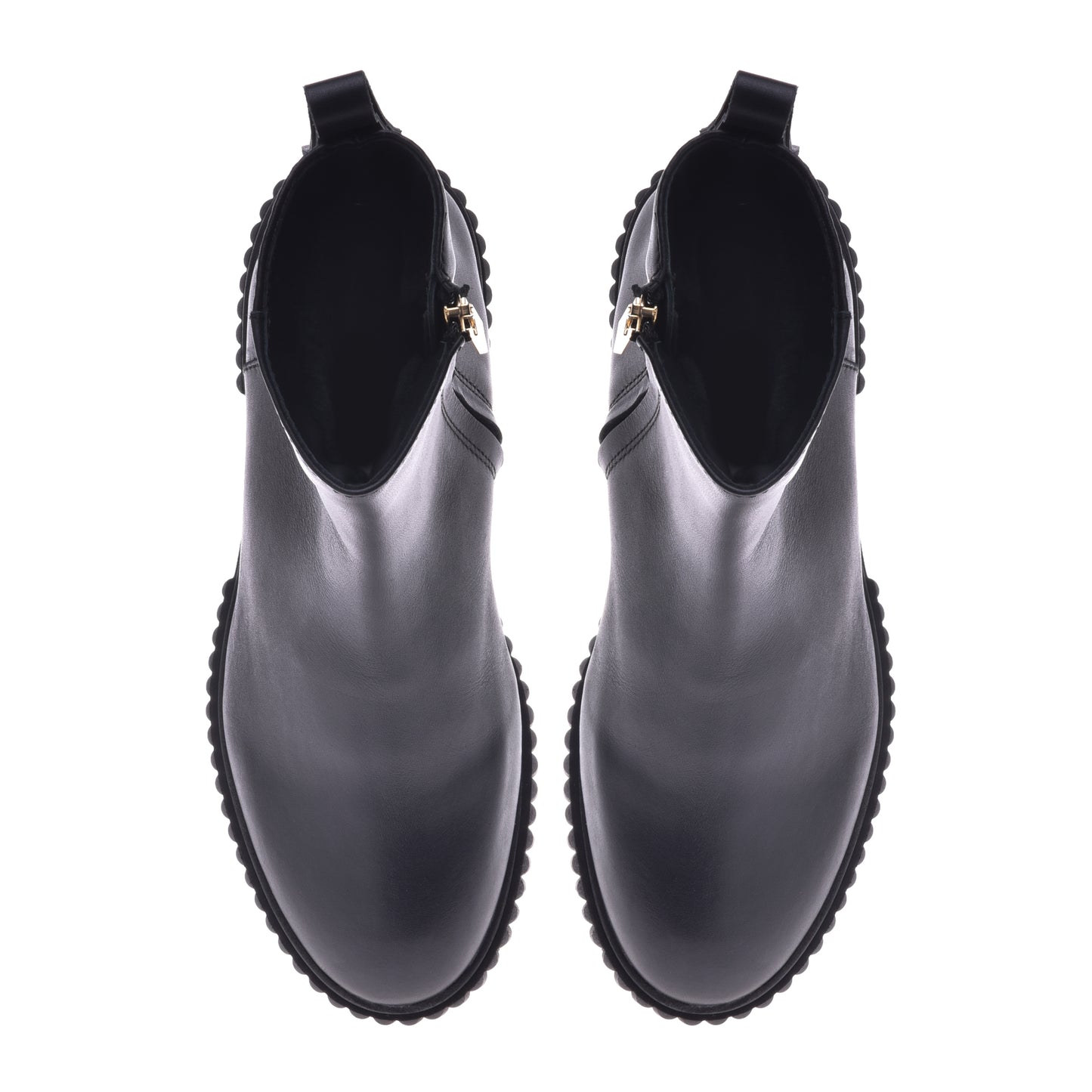 Black calfskin ankle boots