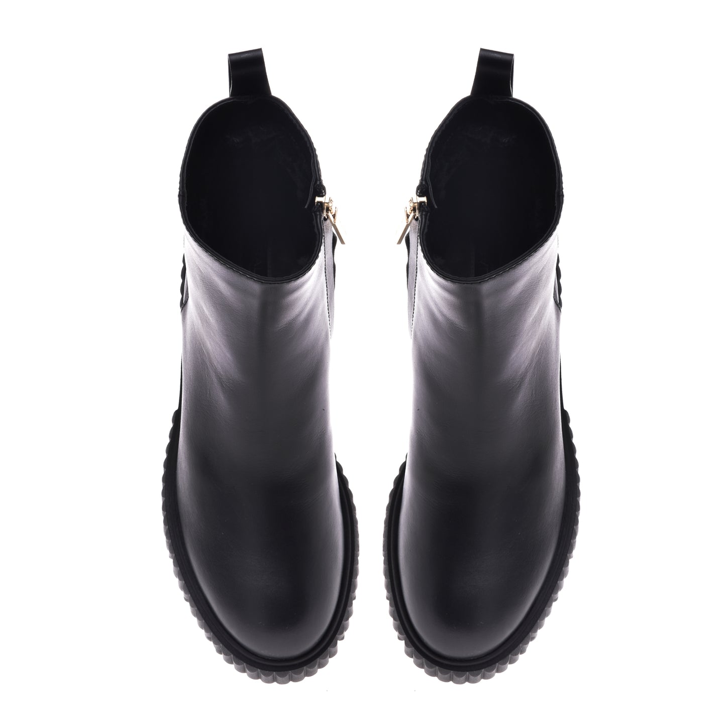 Black calfskin ankle boots