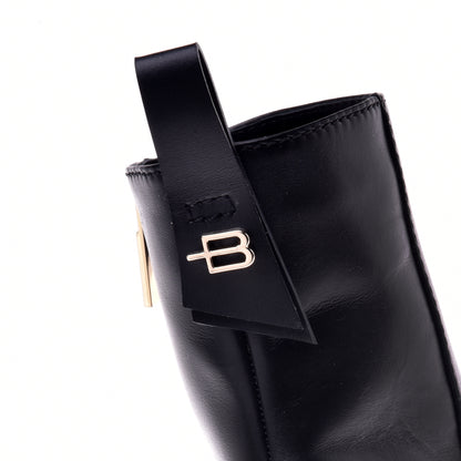 Black calfskin ankle boots