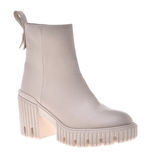 Beige calfskin ankle boots