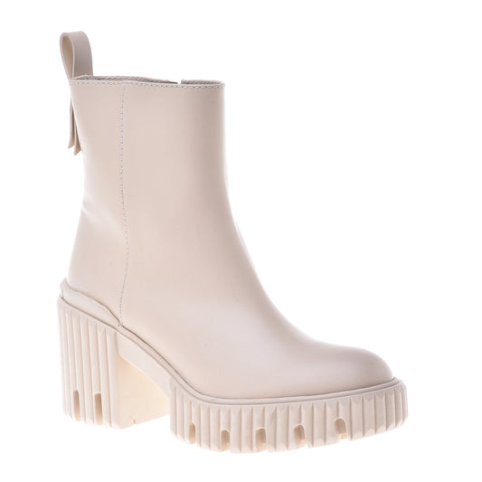 Beige calfskin ankle boots