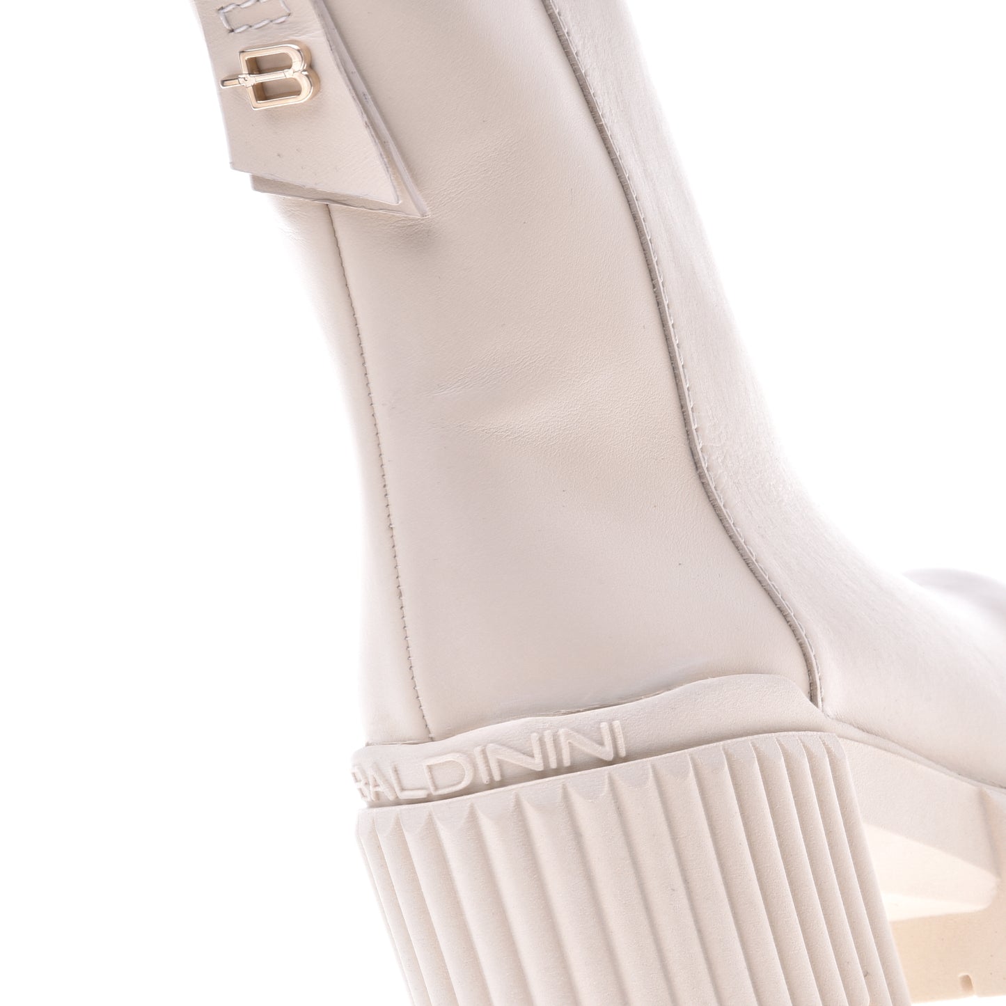 Beige calfskin ankle boots
