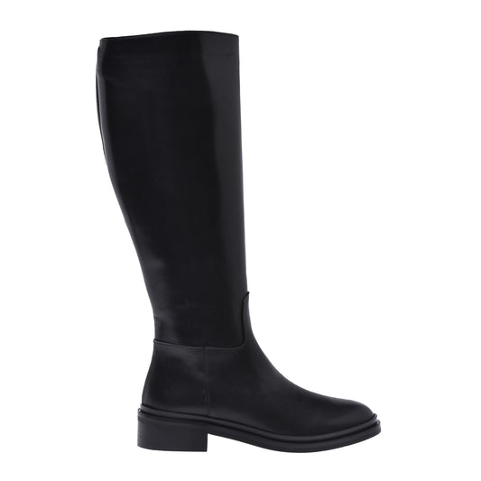 Bottes en cuir de veau noir