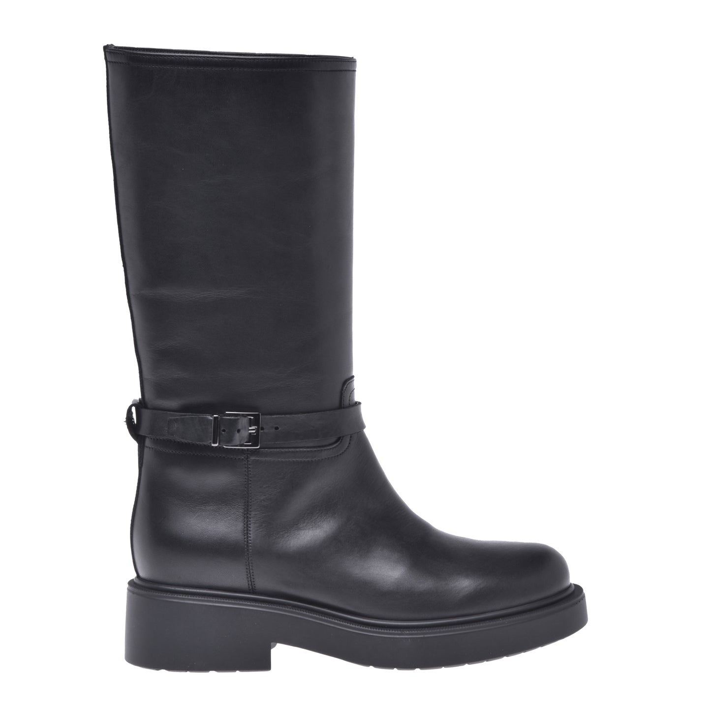 Botte en cuir de veau noir