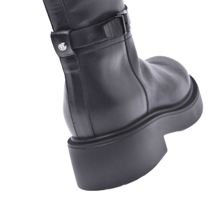Botte en cuir de veau noir