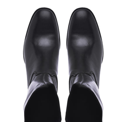 Botte en cuir de veau noir