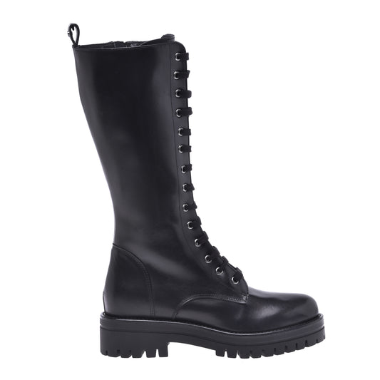 Botte en cuir de veau noir