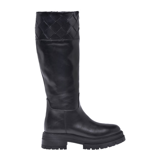 Botte en cuir de veau noir