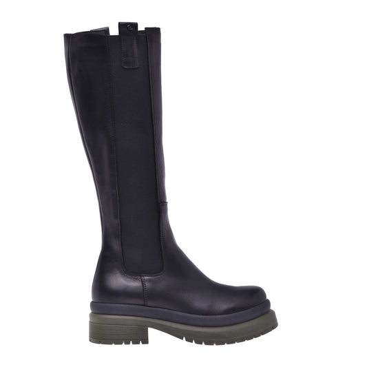 Bottes en cuir de veau noir