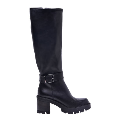 Botte en cuir de vachette noir
