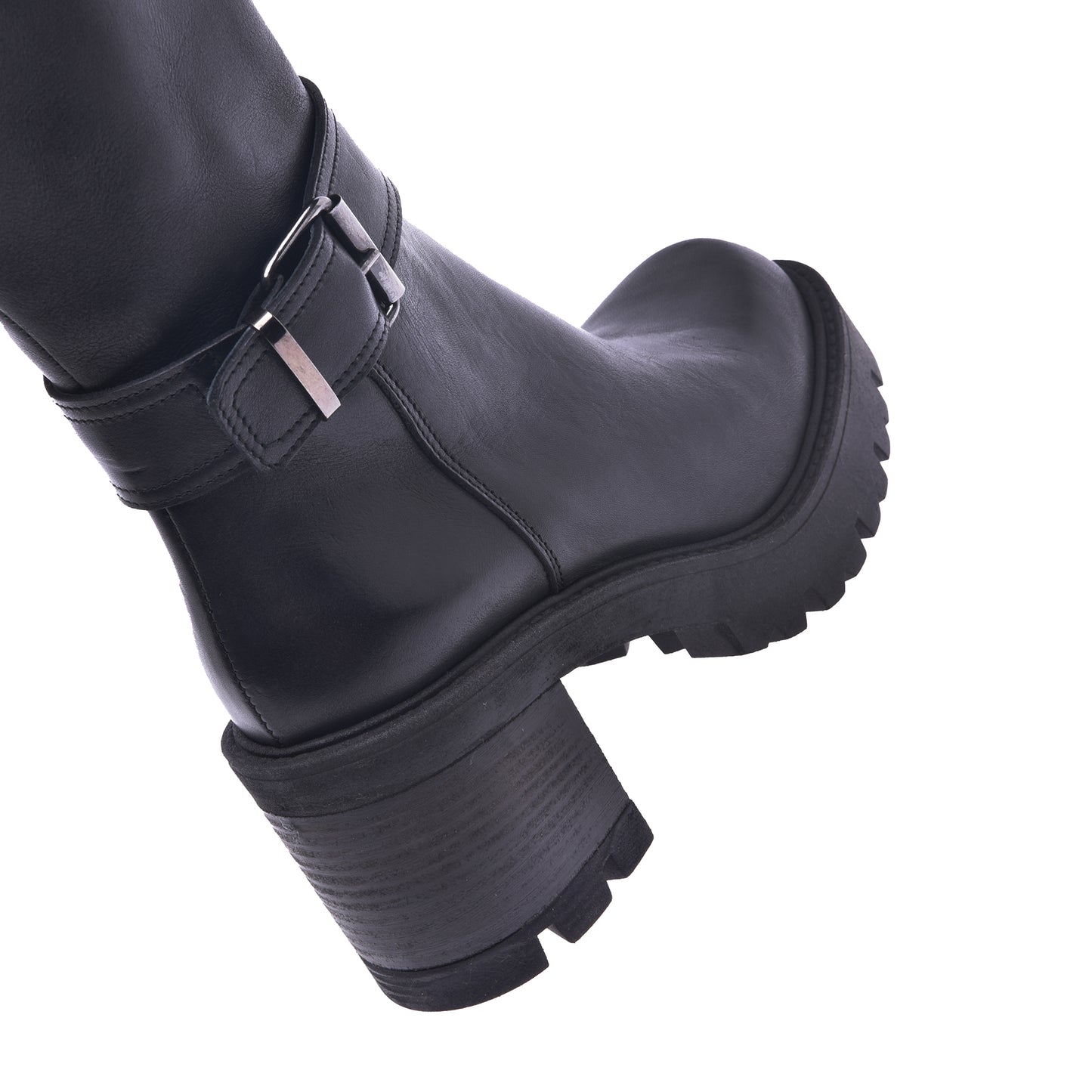 Botte en cuir de vachette noir