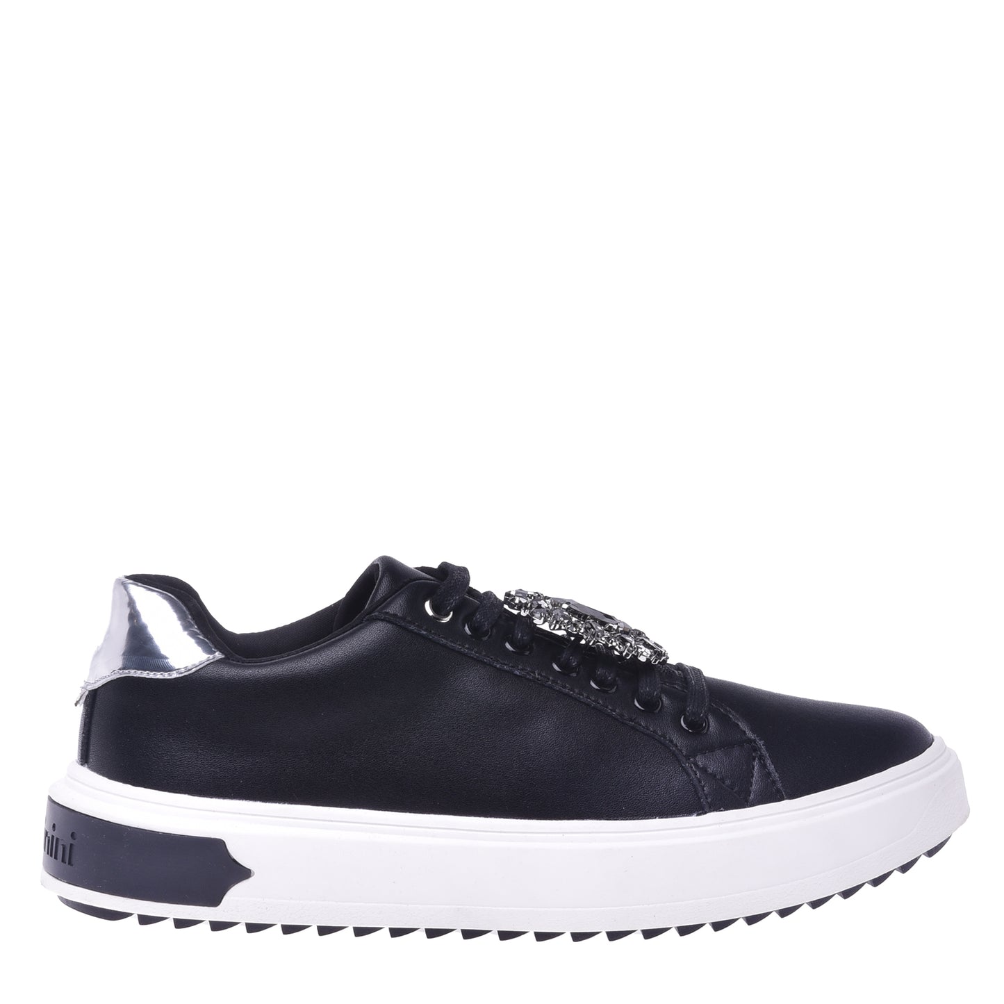Basket basse en cuir noir