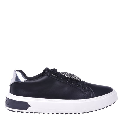 Basket basse en cuir noir