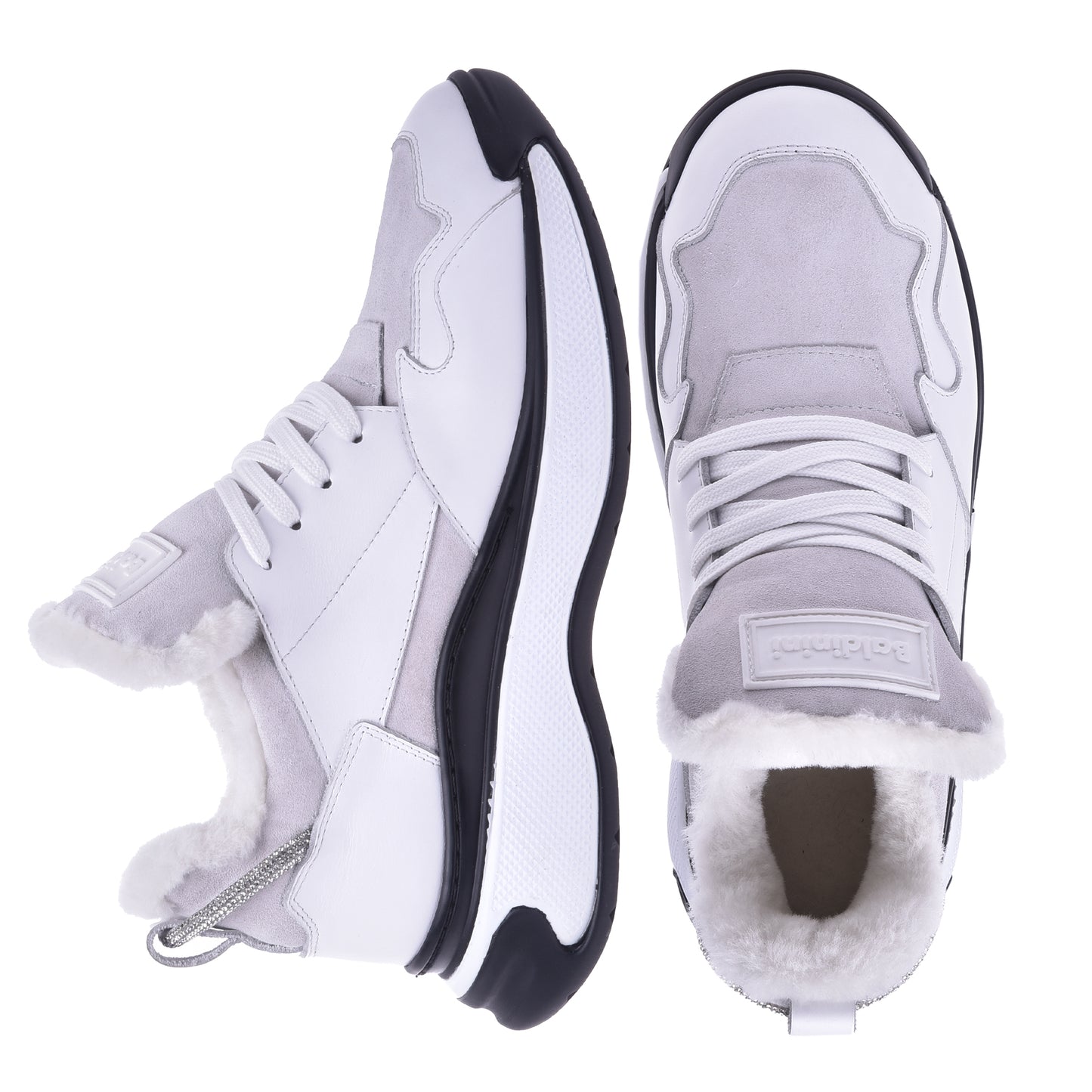 Baskets en nappa et daim blanc