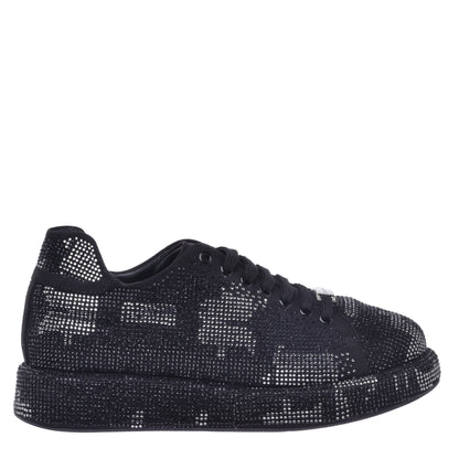 Baskets en suède et strass argenté