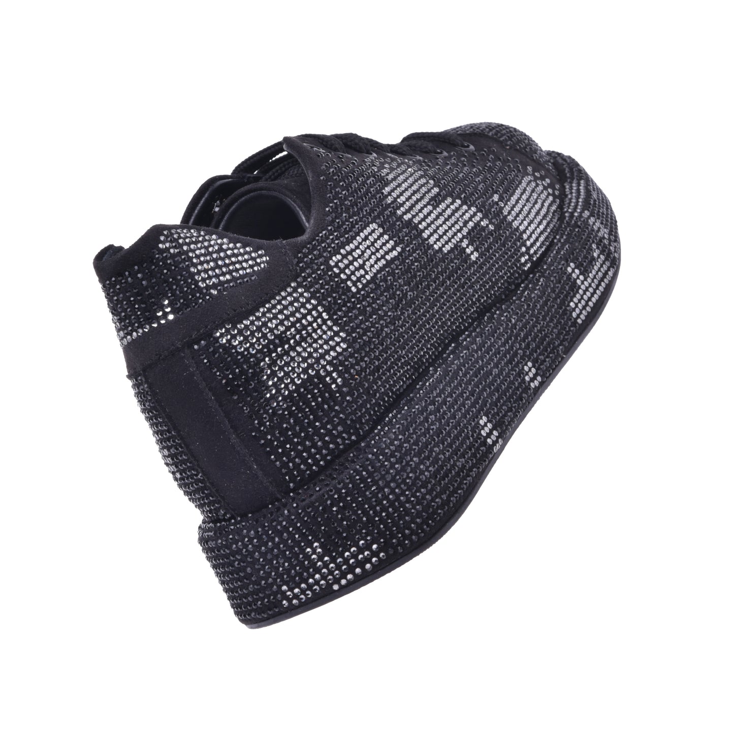 Baskets en suède et strass argenté