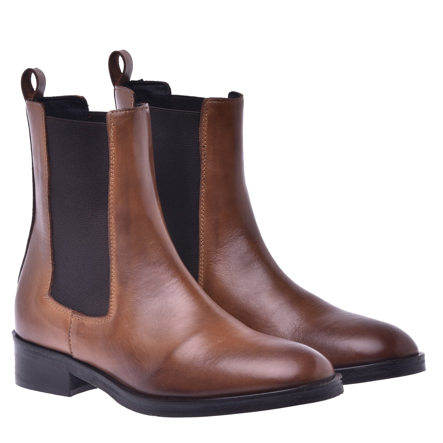 Brushed calfskin leather ankle boot