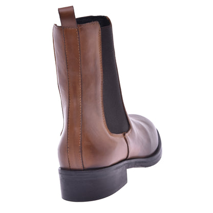 Brushed calfskin leather ankle boot
