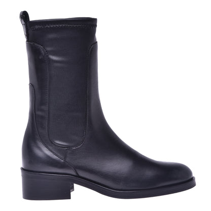 Black stretch nappa ankle boot