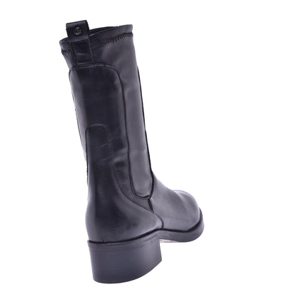 Black stretch nappa ankle boot