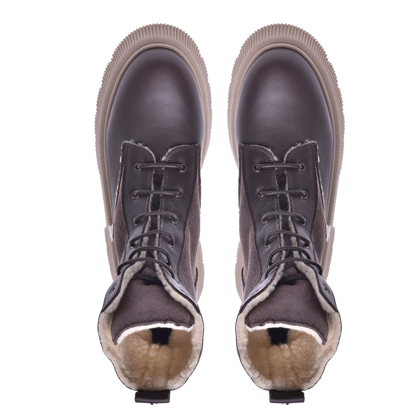 Amphibies en cuir de veau brun foncé