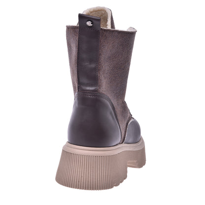 Amphibies en cuir de veau brun foncé