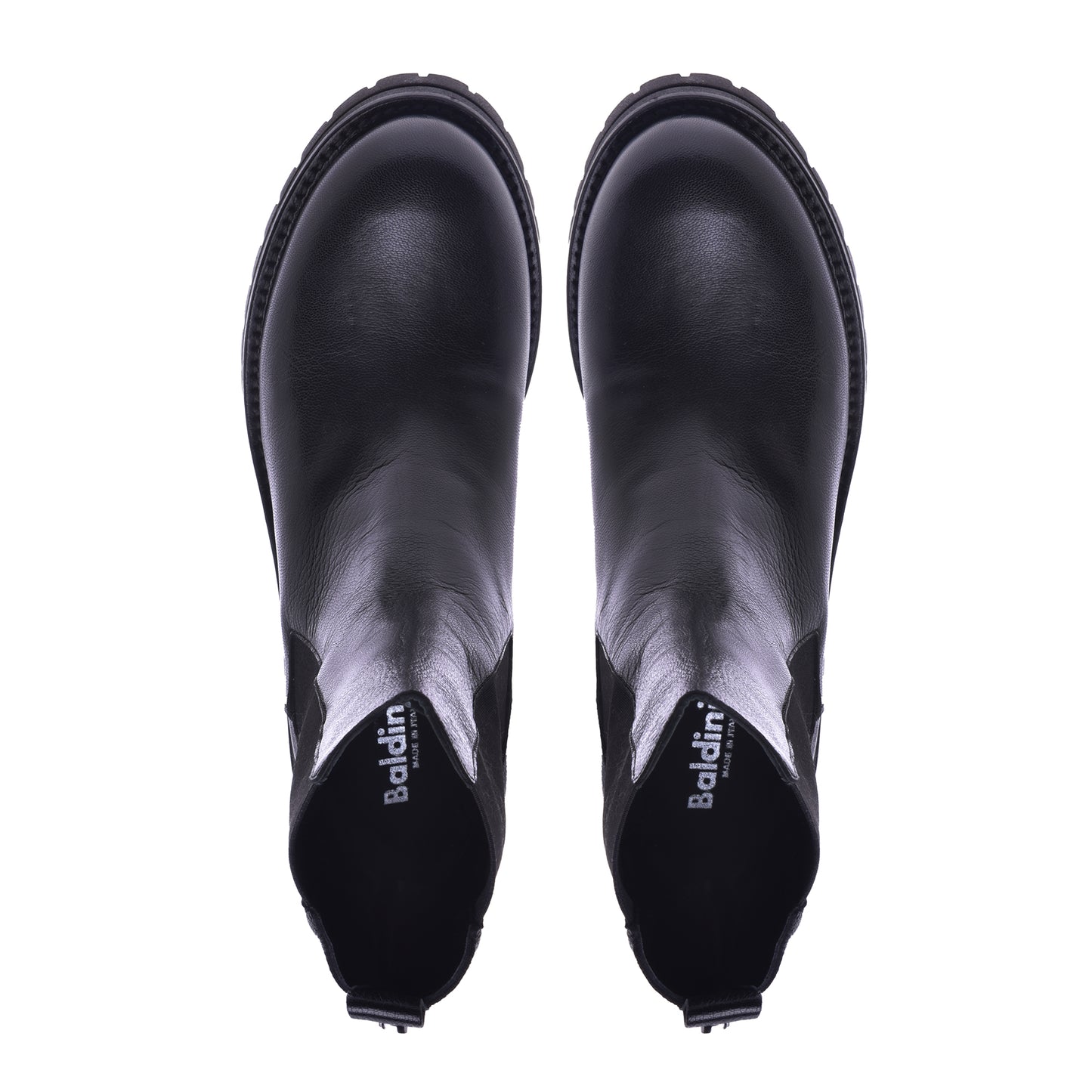 Black leather ankle boot