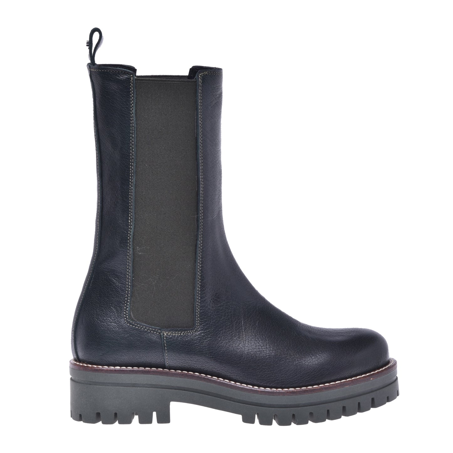 Forest green leather boot