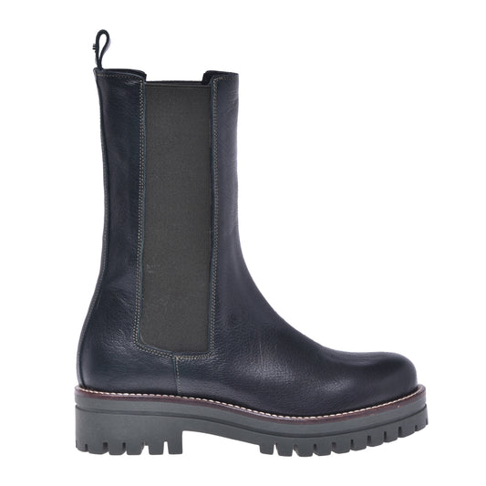 Forest green leather boot