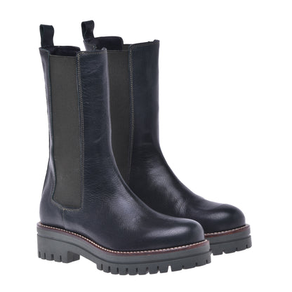 Forest green leather boot