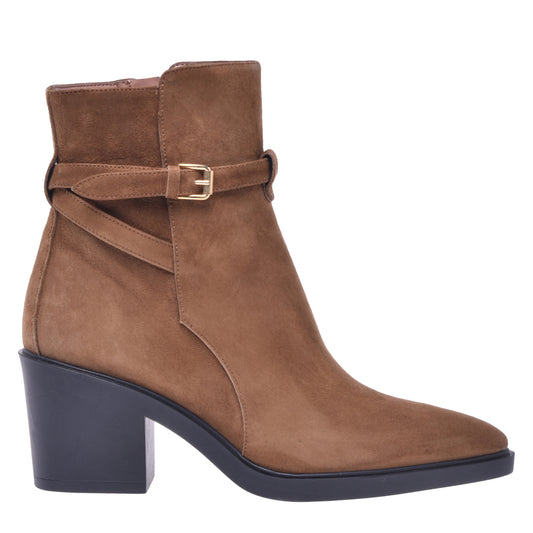Tobacco suede ankle boot